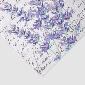 Französische Script Vintag Lavender Bird Postcard Seidenpapier (Ausschnitt)