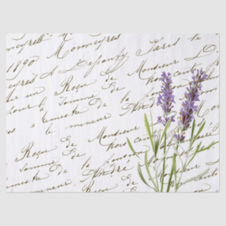 Französische Script Vintage Lila Lavender Blume Seidenpapier