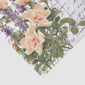 Französische Script Vintage Rose Lavender Bird Pos Seidenpapier (Ausschnitt)