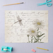 Französische Script-Wildblume Dragonfly Daisy Deco Seidenpapier (Basteln)