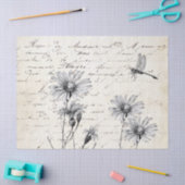 Französische Script-Wildblume Dragonfly Decoupage Seidenpapier (Basteln)