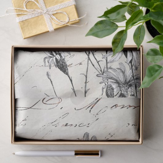 Französische Script-Wildblume Dragonfly Decoupage  Seidenpapier (Geschenk)