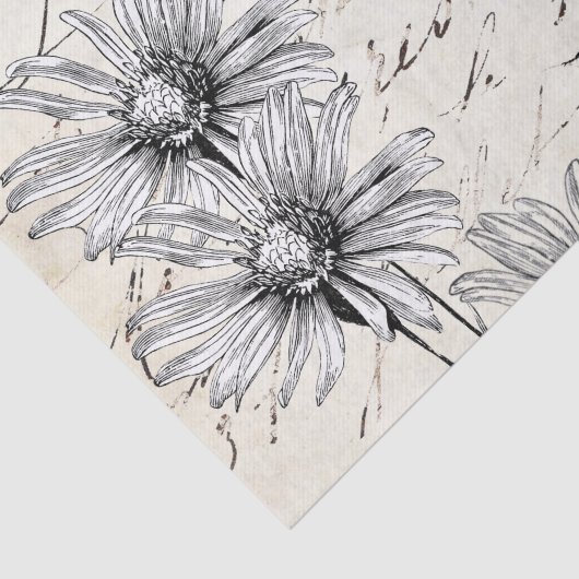 Französische Script-Wildblume Dragonfly Decoupage Seidenpapier (Ausschnitt)