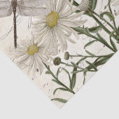 Französische Script-Wildblume Dragonfly Decoupage Seidenpapier (Detail)