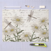 Französische Script-Wildblume Dragonfly Decoupage Seidenpapier (Handwerk)