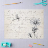 Französische Script-Wildblume Dragonfly Decoupage Seidenpapier (Basteln)