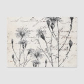 Französische Script-Wildblume Dragonfly Decoupage Seidenpapier (Vorderseite)