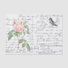 Französische SkriptVintage Fragrant Rose Bird Post Seidenpapier