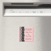 Französische Spitze Save the Date Magnet (rosa) (In Situ (Geschirrspüler))