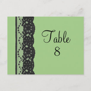 Französische Spitze Tischnummern-Postkarte (grün) Postkarte