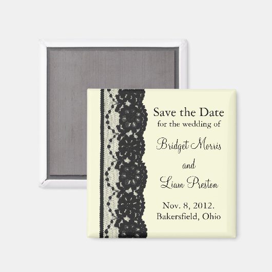 Französische Spitzen speichern das Date Magnet (El (Vorderseite/Rückseite)