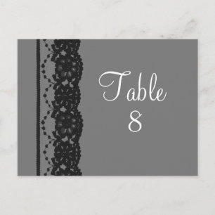 Französische Spitzen-Tischnummer Postcard (grau) Postkarte