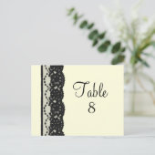 Französische Spitzentabelle Postkarte (Elfenbein) (Stehend Vorderseite)