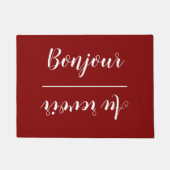 Französische Sprache Hallo Auf Wiedersehen Willkom Fußmatte (Vorderseite)