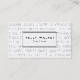 Französische Sprachtypographie-Visitenkarte Visitenkarte