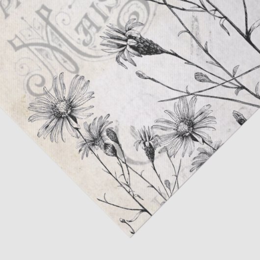 Französische Stadt nennt Wildblume Dragonfly Decou Seidenpapier (Detail)