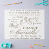 Französische Stadtnamen Adressen Typografie-Decoup Seidenpapier (Basteln)