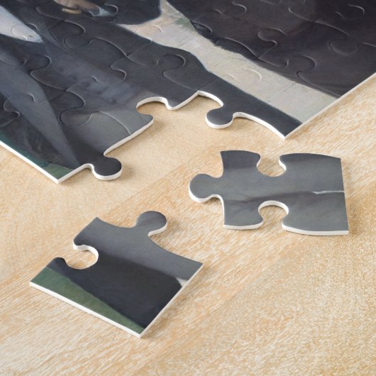 Französische Straßen-regnerischer Tag des Puzzle (Seite)