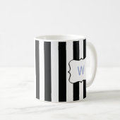 Französische Streifen in Schwarz Kaffeetasse (VorderseiteRechts)