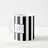 Französische Streifen in Schwarz Kaffeetasse (Vorderseite Links)
