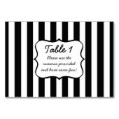 Französische Streifen in Schwarz Tischnummer (Rückseite)