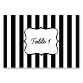 Französische Streifen in Schwarz Tischnummer (Vorderseite)