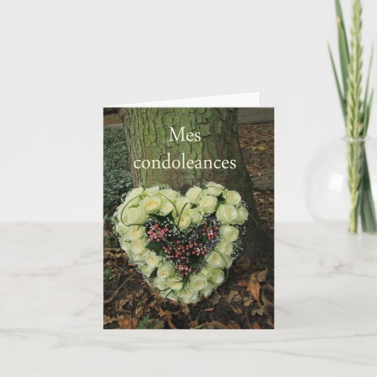Französische Sympathie-Karte, Mes Condoleances Karte (Vorderseite)