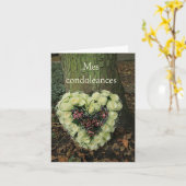 Französische Sympathie-Karte, Mes Condoleances Karte (Gelbe Blume)