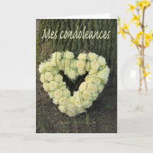 Französische Sympathie-Karte, Mes Condoleances Karte (Gelbe Blume)