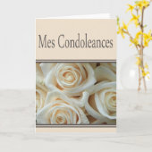 Französische Sympathie-Karte, Mes Condoleances Karte (Gelbe Blume)