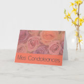 Französische Sympathie-Karte, Mes Condoleances Karte (Gelbe Blume)