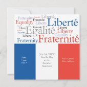 Französische Themenpartei mit französischer Flagge Einladung (Rückseite)