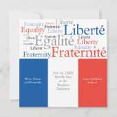 Französische Themenpartei mit französischer Flagge Einladung (Vorderseite)