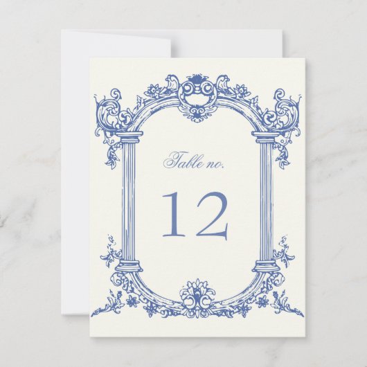 Französische Tischnummer für Vintage Blumenehen (Vorderseite)