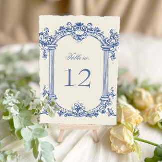 Französische Tischnummer für Vintage Blumenehen