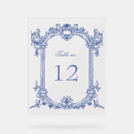 Französische Tischnummer für Vintage Blumenehen Acrylschild