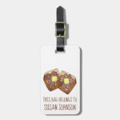 Französische Toast Butter und Syrup Diner Frühstüc Gepäckanhänger (Vorderseite vertikal)