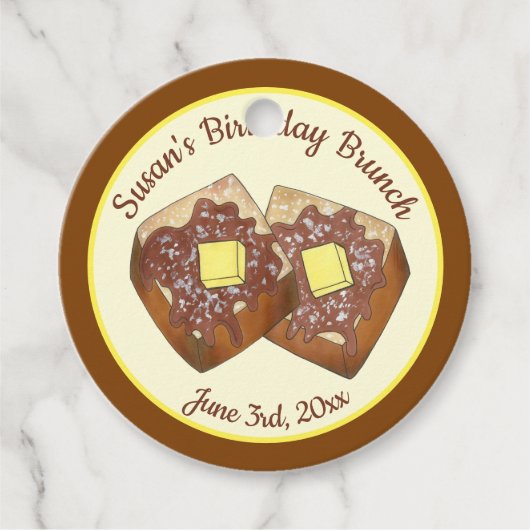 Französische Toast Butter und Syrup Diner Frühstüc Geschenkanhänger (Vorderseite)