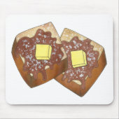 Französische Toast Butter und Syrup Diner Frühstüc Mousepad (Vorne)