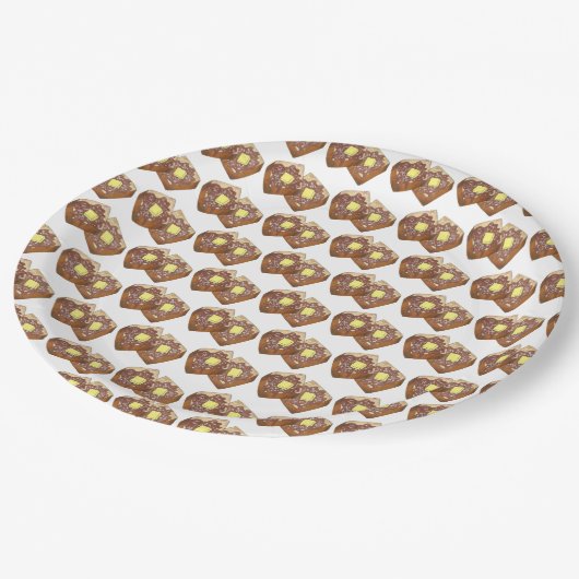 Französische Toast Butter und Syrup Diner Frühstüc Pappteller (Schrägansicht)