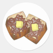 Französische Toast Butter und Syrup Diner Frühstüc Runder Aufkleber (Vorderseite)