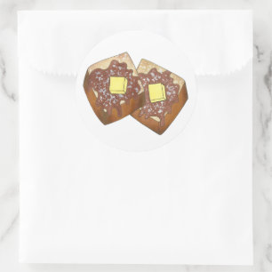 Französische Toast Butter und Syrup Diner Frühstüc Runder Aufkleber