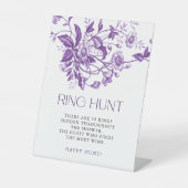 Französische Toile-Brautparty-Ringjagd Sockelschild (Vorderseite)