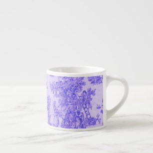 Französische Toile de Jouy blau-weiß elegant Espressotasse