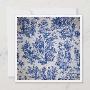 Französische Toile de Jouy blau-weiß elegant Karte