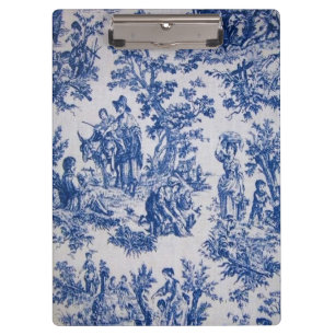 Französische Toile de Jouy blau-weiß elegant Klemmbrett