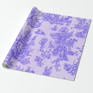 Französische Toile de Jouy blau-weiße Decoupage Geschenkpapier