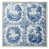 Französische Toile De Juoy Pastorale Rustikale Lan Fliese (Vorderseite)