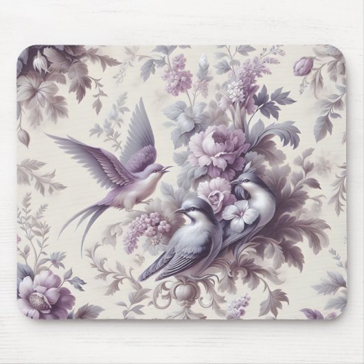 Französische Toile Fleurie Birds Mousepad (Vorne)