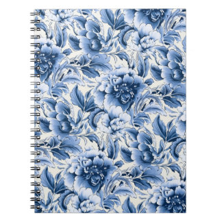 Französische Toile & Toile de Jouy. Blau. Notizblock